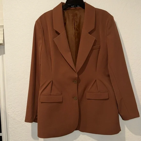 Boohoo Brown Blazer Chocolate - Picture 1 of 2
